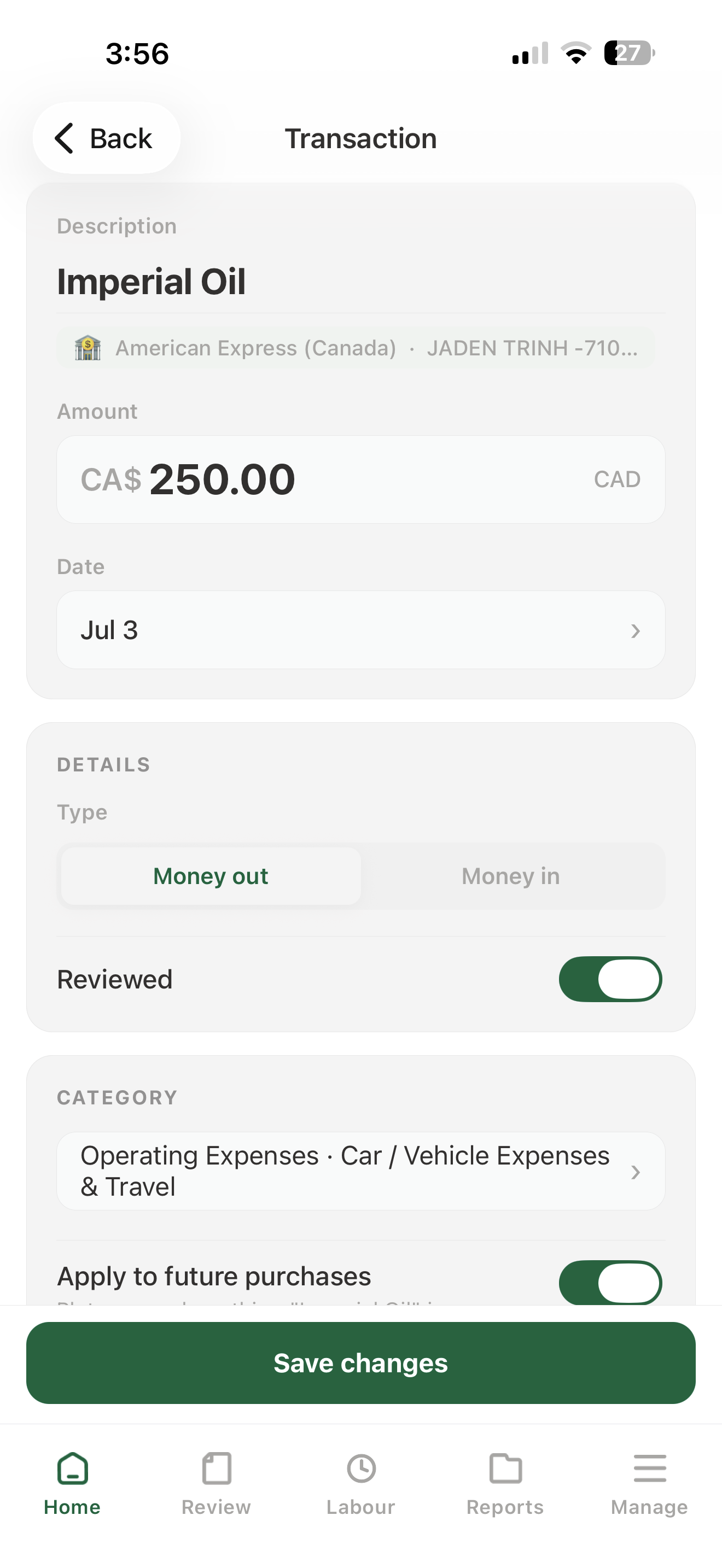 Pluto Suite bookkeeping screen