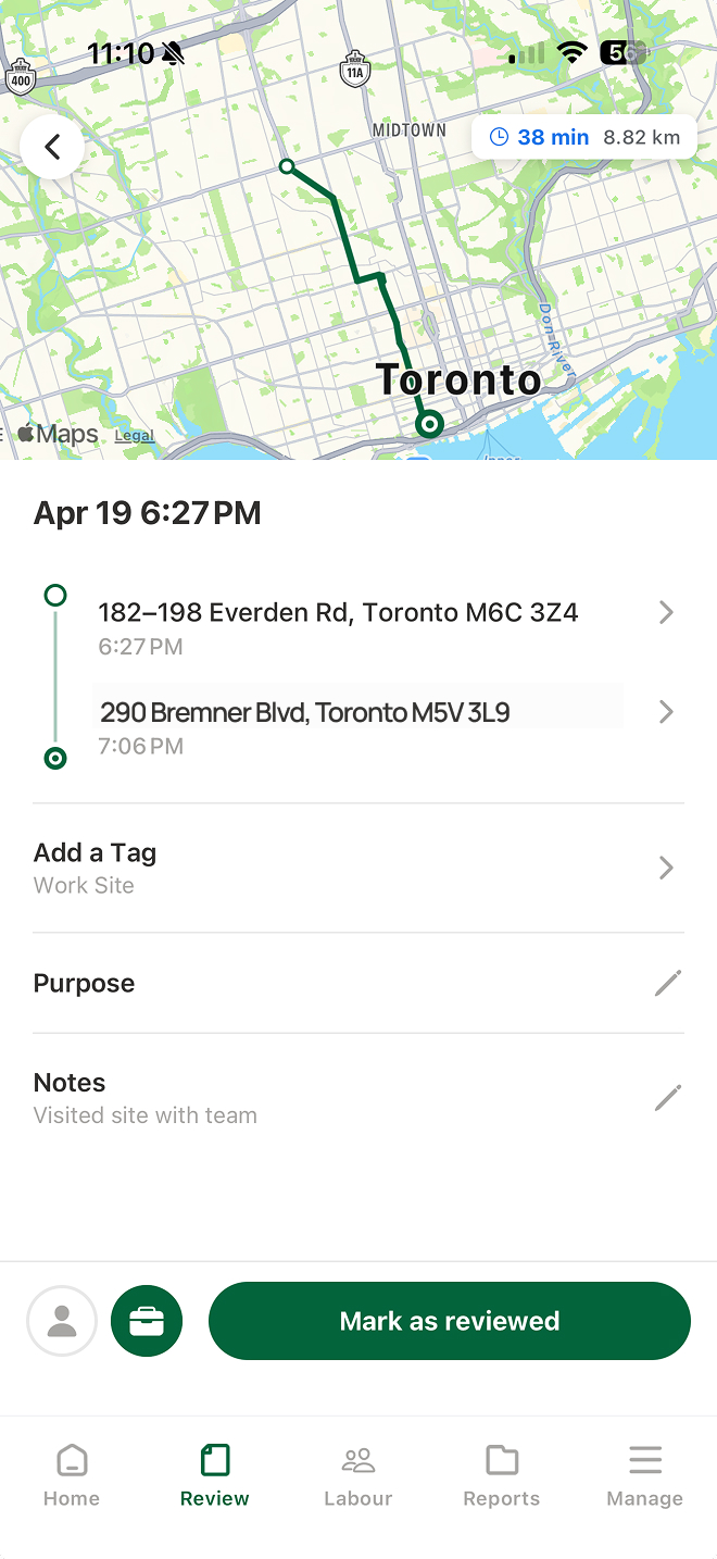 Pluto Suite trip tracking screen